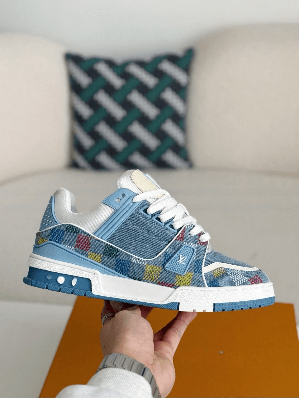 Louis Vuitton LV Trainer Denim Blue Multicolor Demier Sneaker
