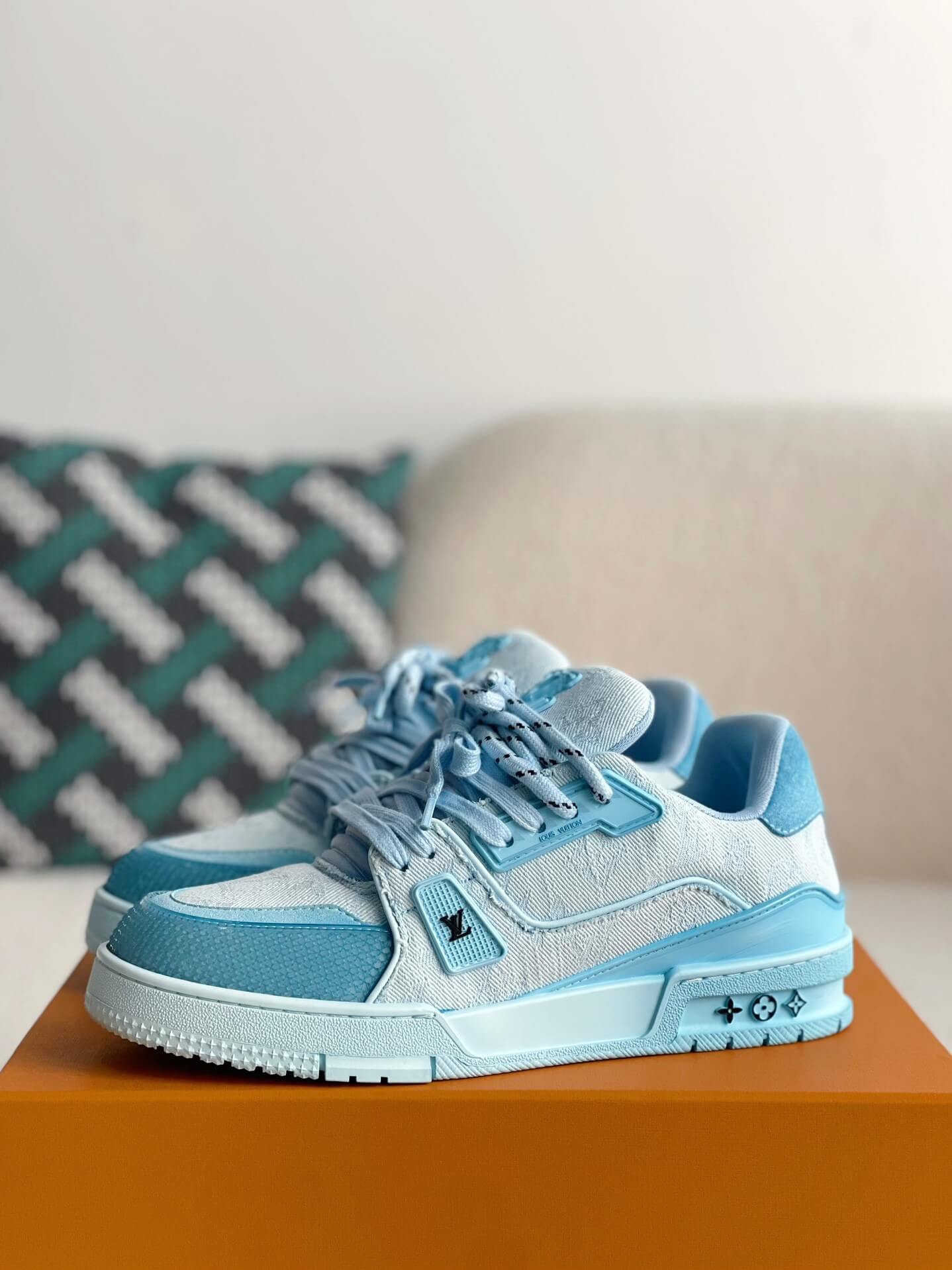 Louis Vuitton LV Trainer Light Blue Denim Sneaker