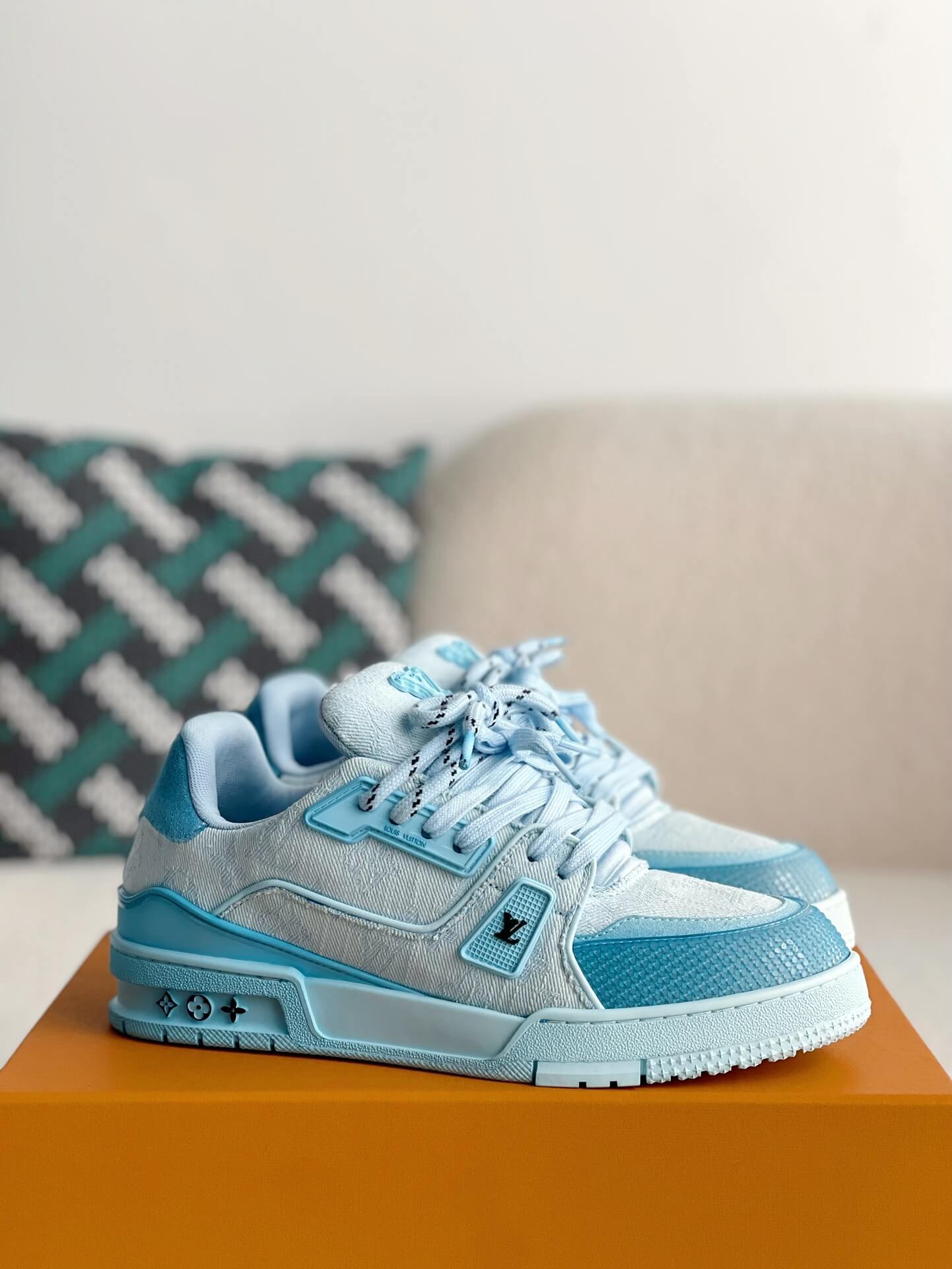 Louis Vuitton LV Trainer Light Blue Denim Sneaker