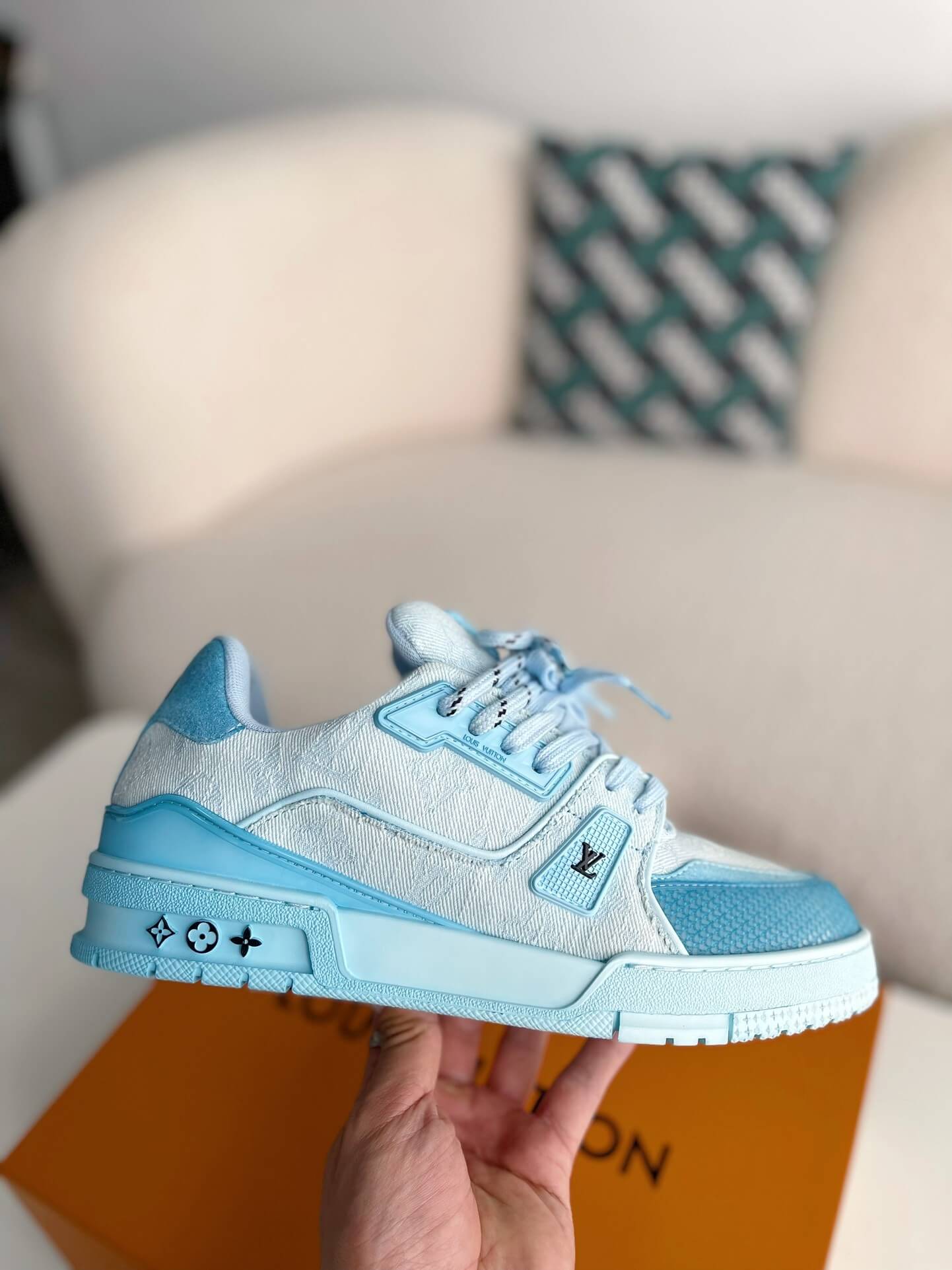 Louis Vuitton LV Trainer Light Blue Denim Sneaker