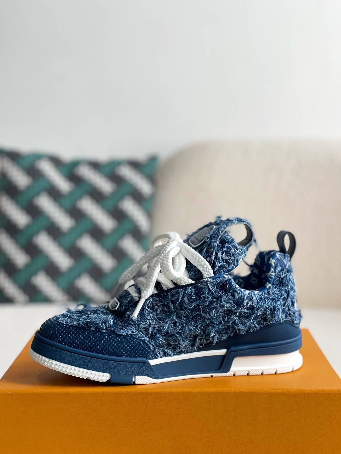 Louis Vuitton  LV Trainer Blue Monogram Flower Skate Sneaker