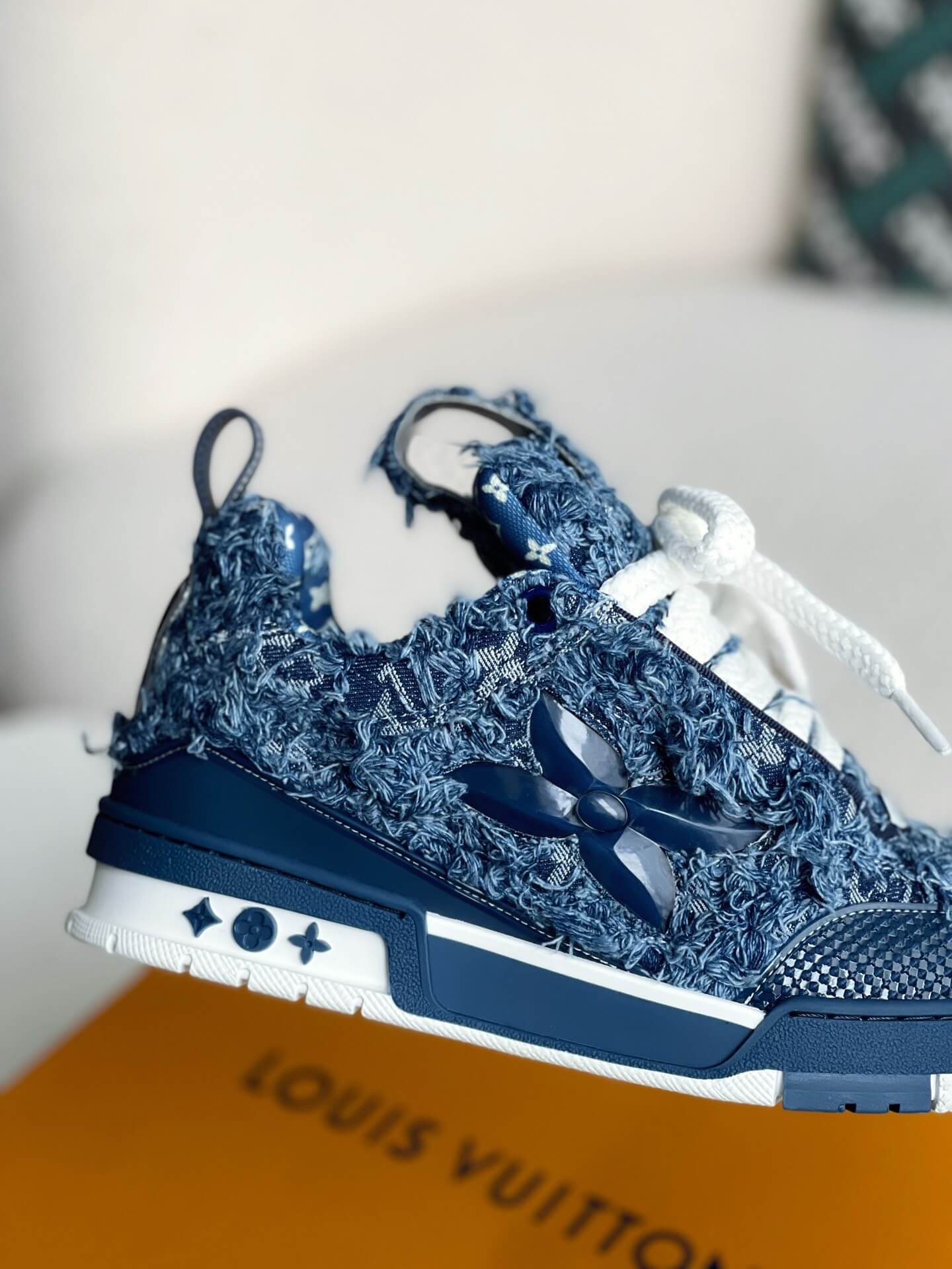 Louis Vuitton  LV Trainer Blue Monogram Flower Skate Sneaker