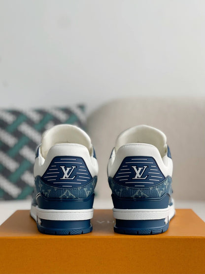 Louis Vuitton LV Trainer Monogram White Blue Denim Sneaker