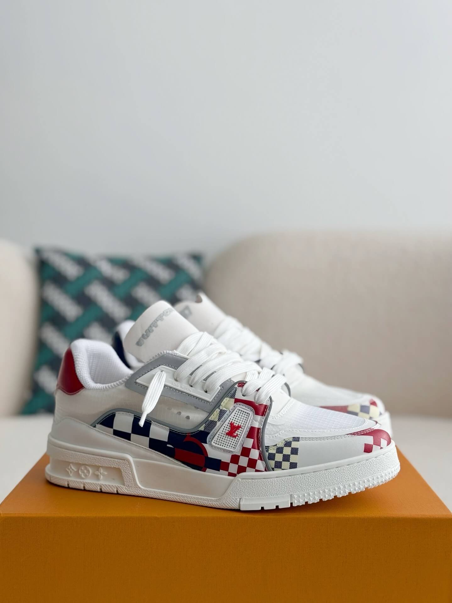 Louis Vuitton LV Trainer White Red America Cup Sneaker