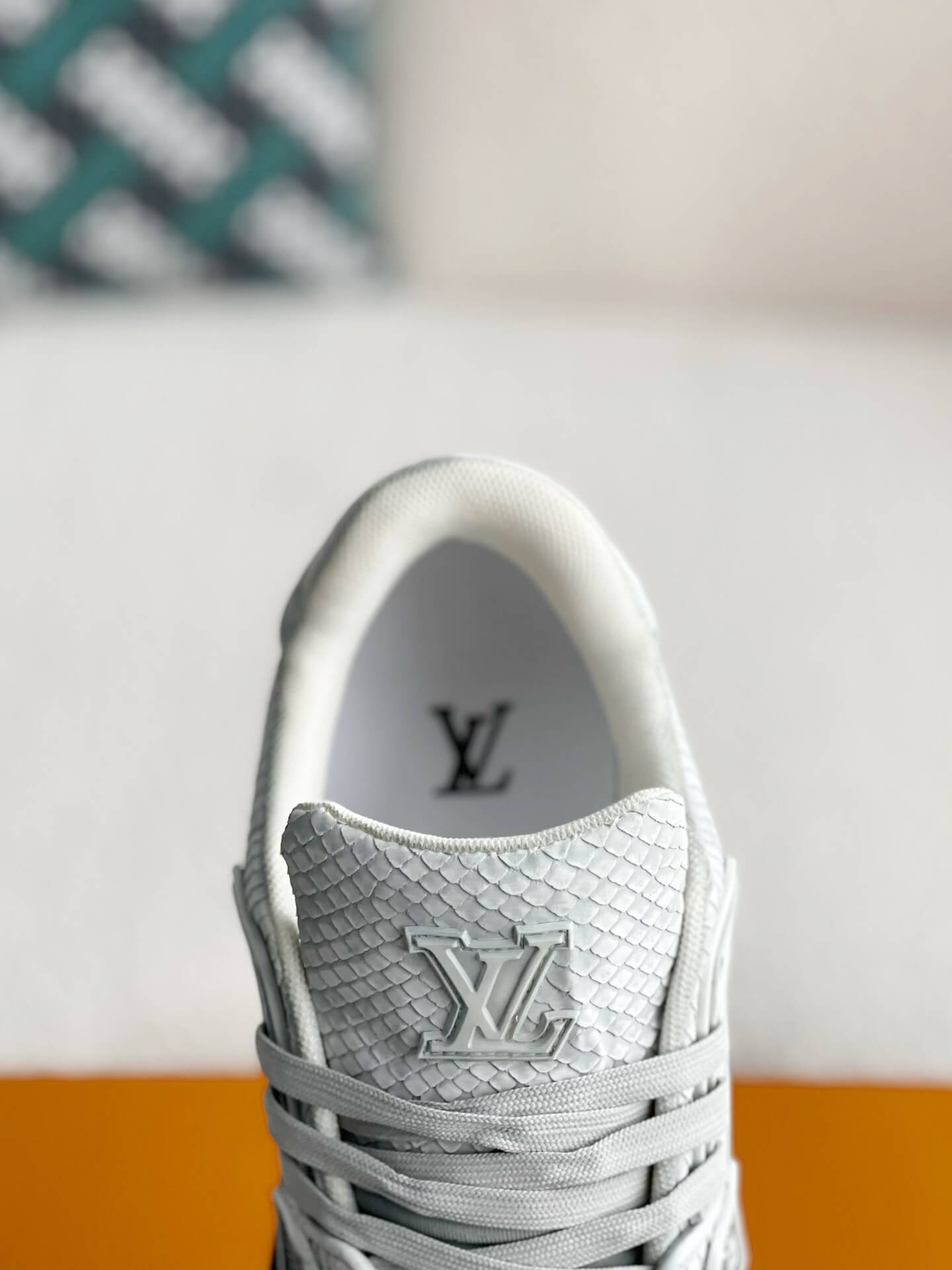 Louis Vuitton LV Trainer Snake Skin Textured Custom Sneaker