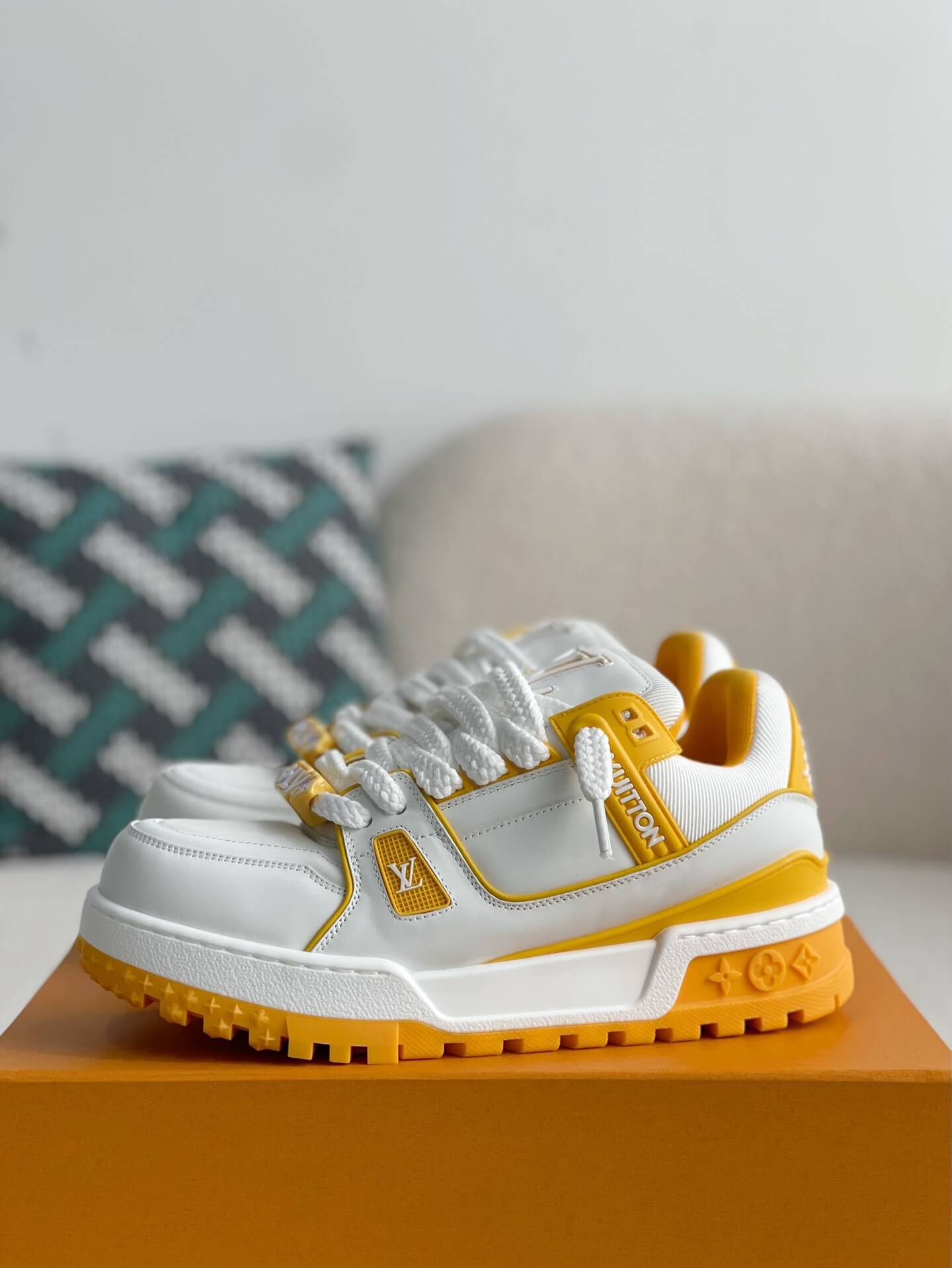 Louis Vuitton LV Trainer White Yellow Maxi Sneaker