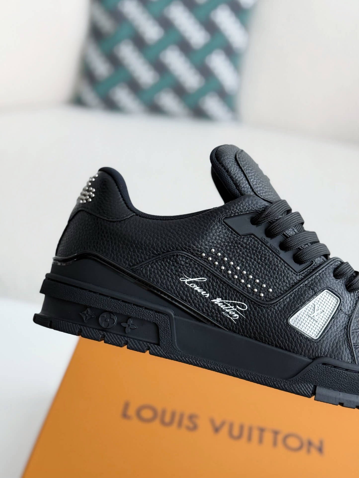 Louis Vuitton LV Trainer #54 Black Sneaker with Metallic Accents