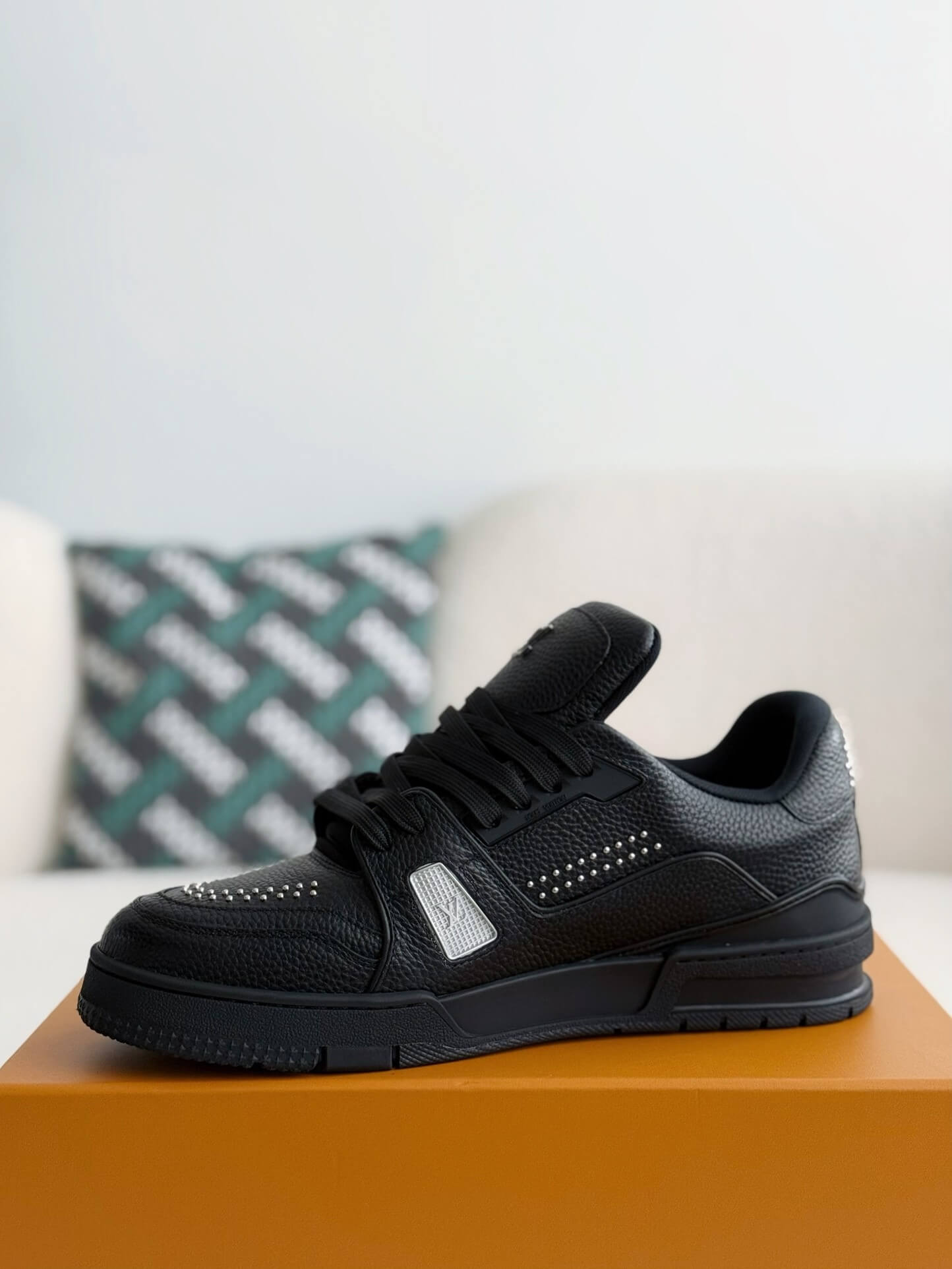 Louis Vuitton LV Trainer #54 Black Sneaker with Metallic Accents