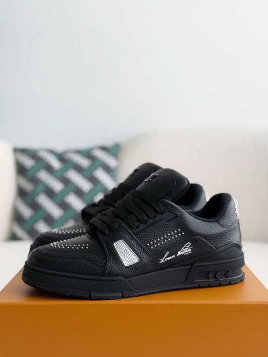 Louis Vuitton LV Trainer #54 Black Sneaker with Metallic Accents