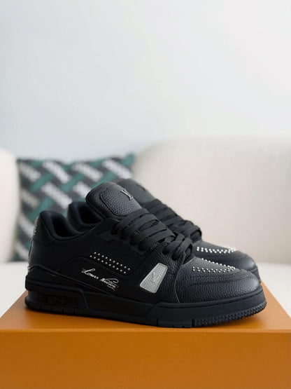 Louis Vuitton LV Trainer #54 Black Sneaker with Metallic Accents