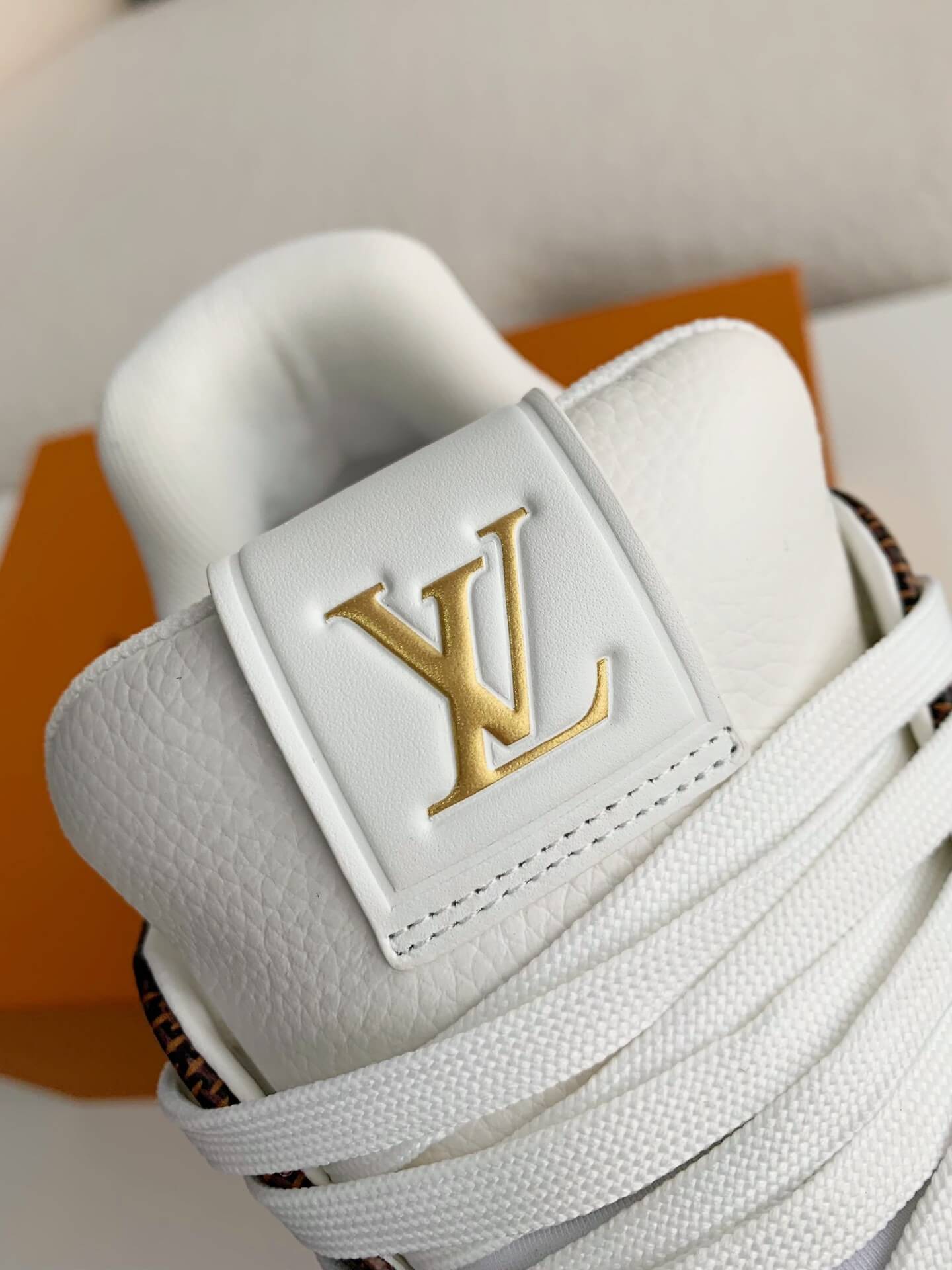 Louis Vuitton LV Trainer – Beige & White Grained Calf Leather