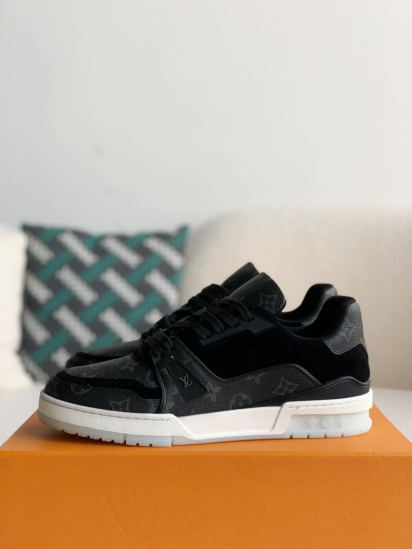 Louis Vuitton LV Trainer – Black Monogram Eclipse & Suede