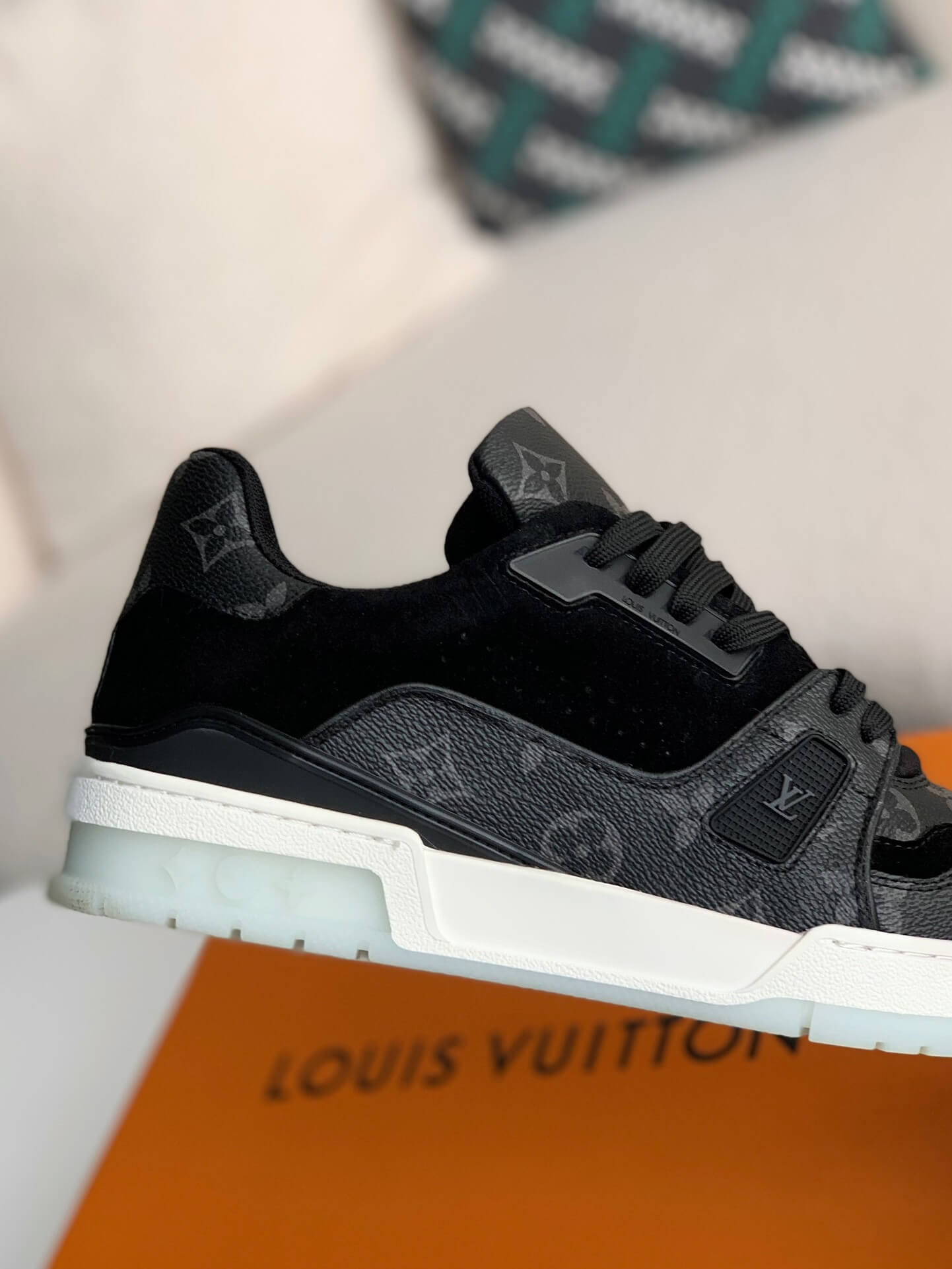 Louis Vuitton LV Trainer – Black Monogram Eclipse & Suede