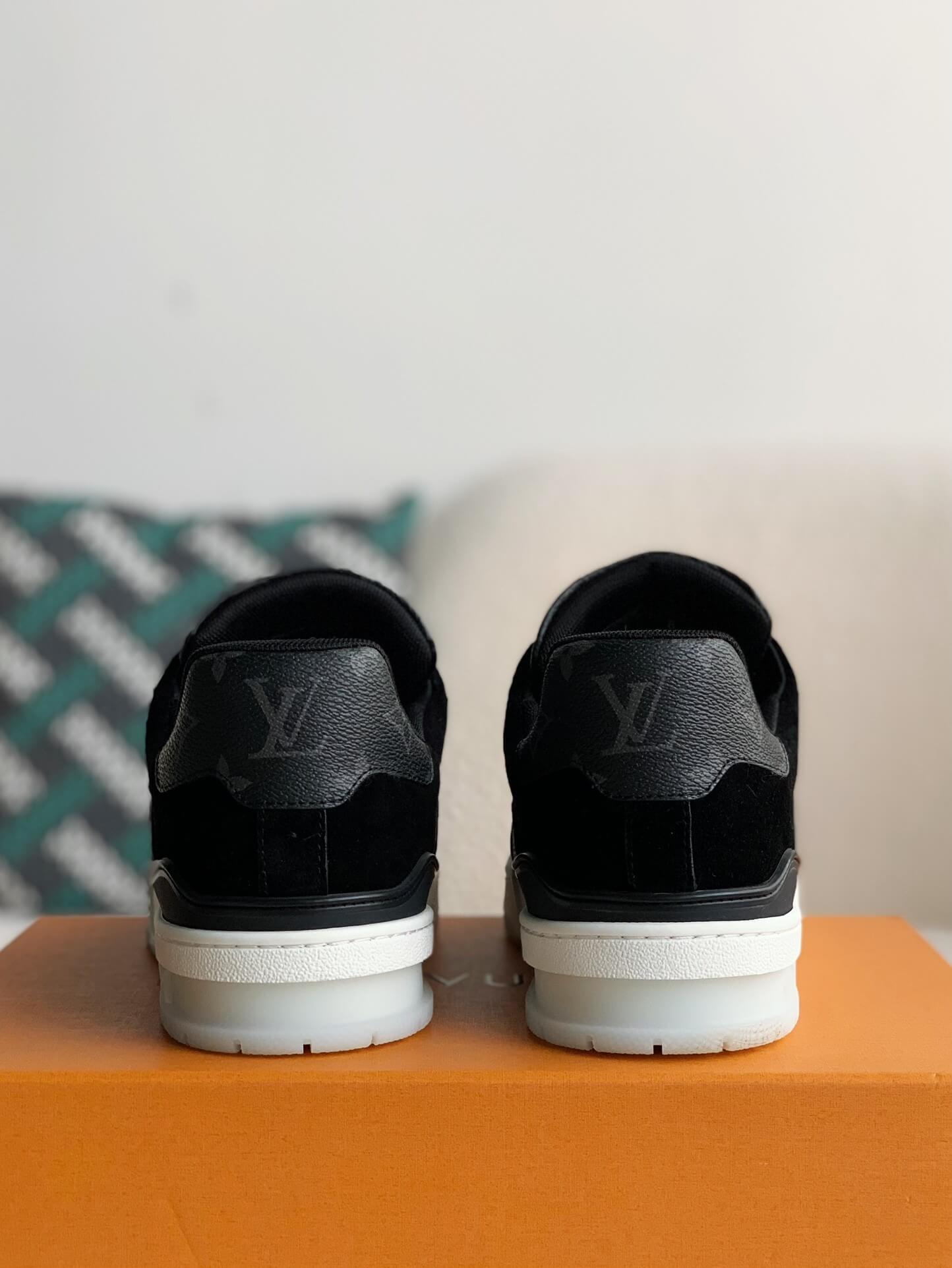 Louis Vuitton LV Trainer – Black Monogram Eclipse & Suede