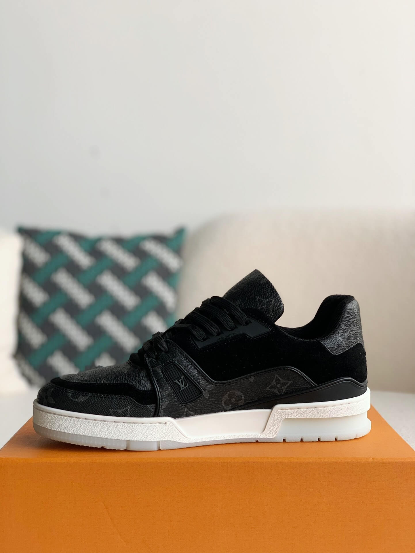 Louis Vuitton LV Trainer – Black Monogram Eclipse & Suede