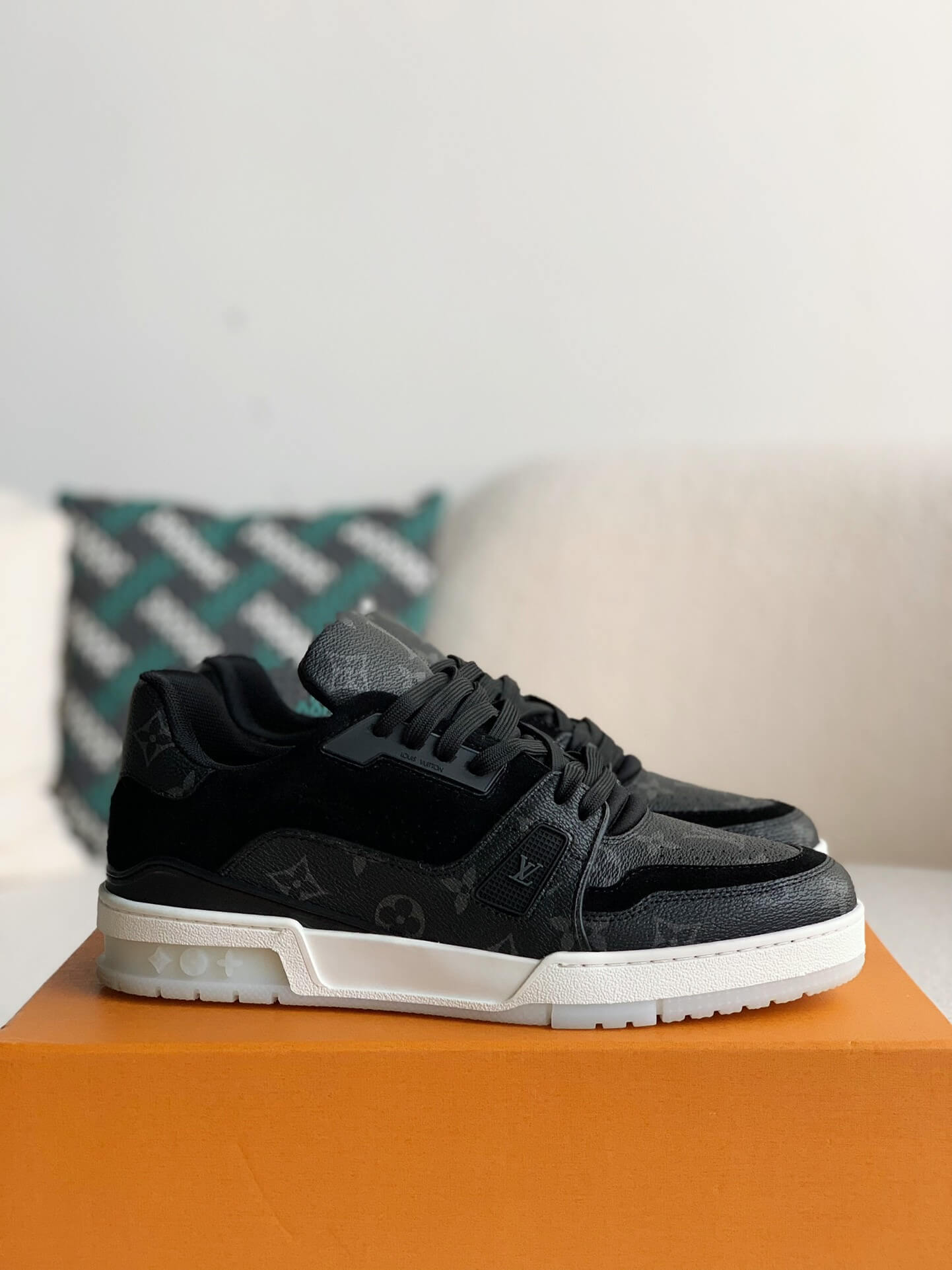 Louis Vuitton LV Trainer – Black Monogram Eclipse & Suede