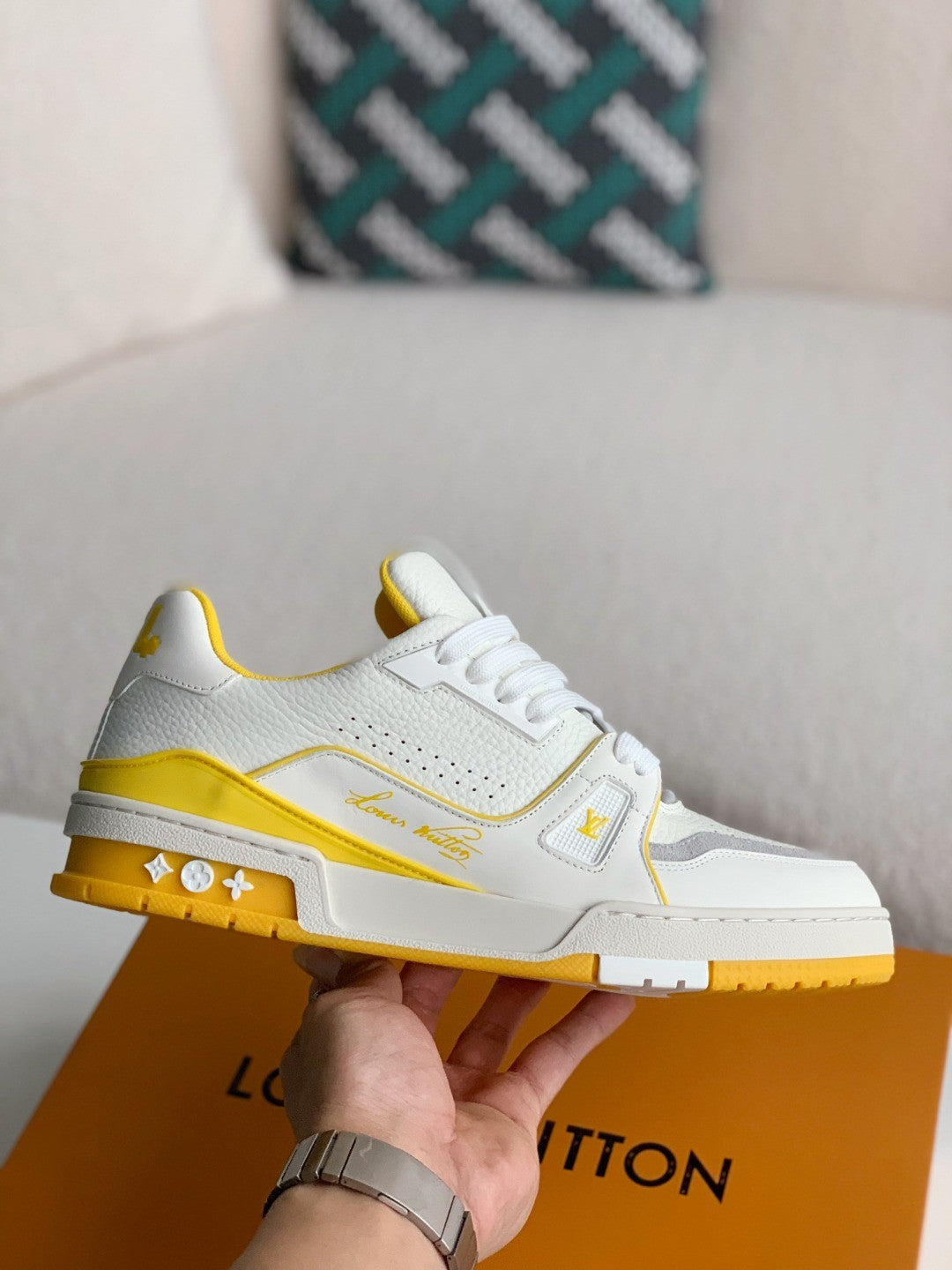 Louis Vuitton LV Trainer – Black & White Grained Calf Leather