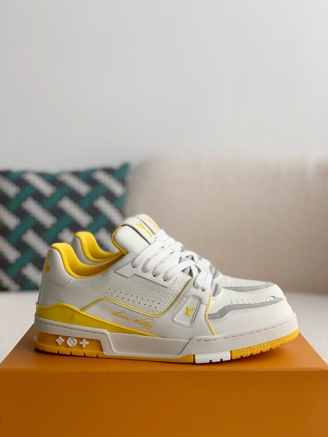 Louis Vuitton LV Trainer – Black & White Grained Calf Leather