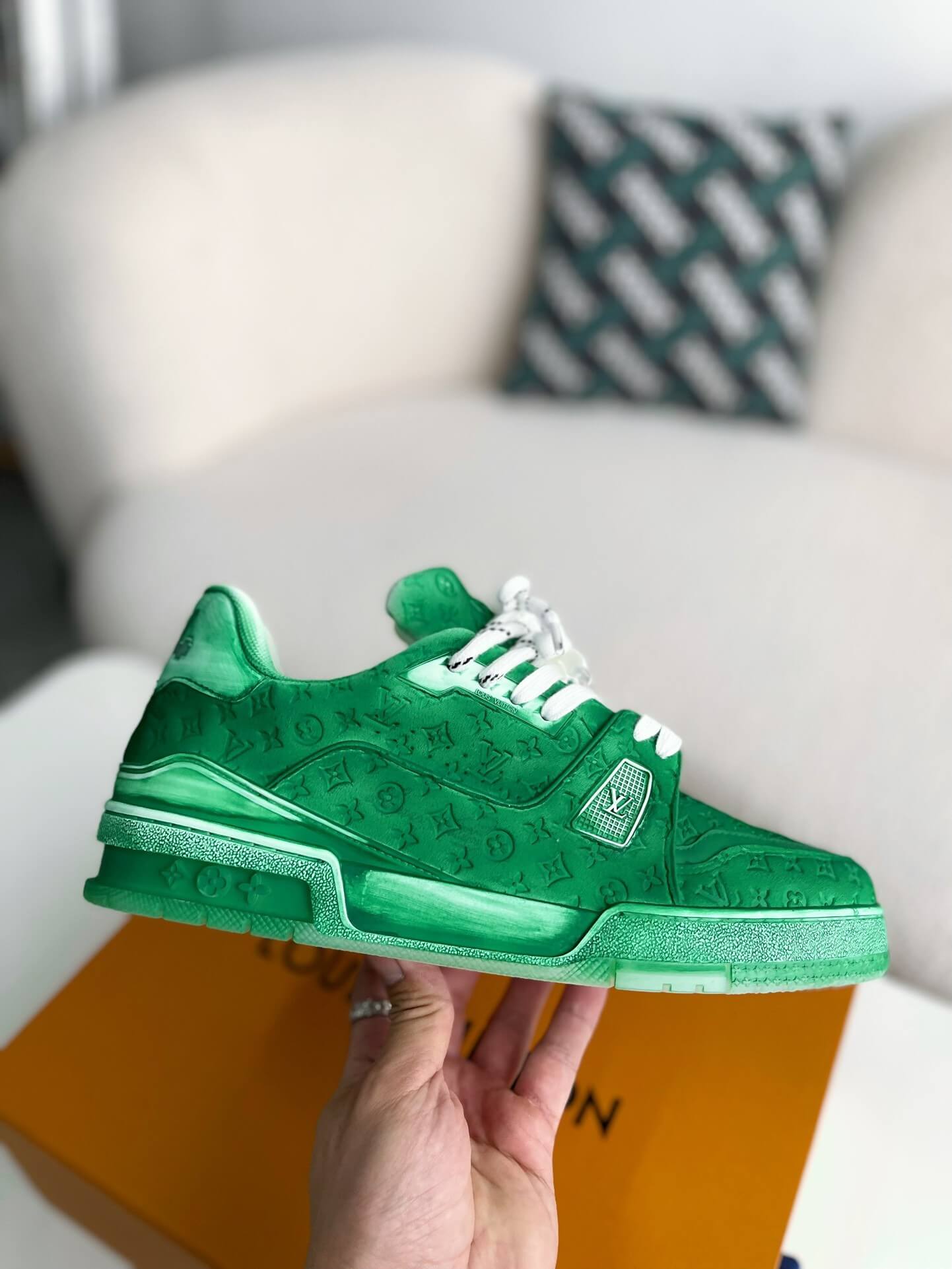 Louis Vuitton LV Trainer #54 Faded Green Sneaker