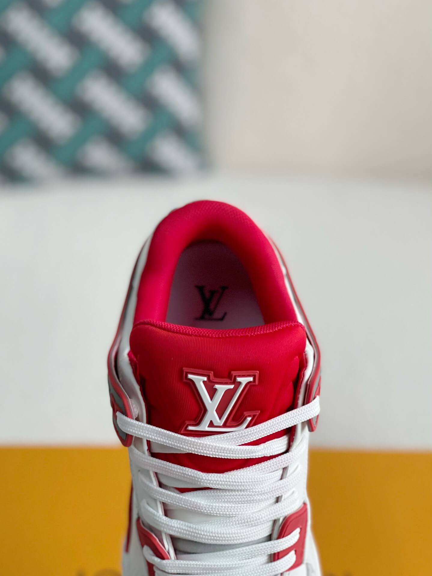 Louis Vuitton LV Trainer #54 Red White Gray Padded Sneaker