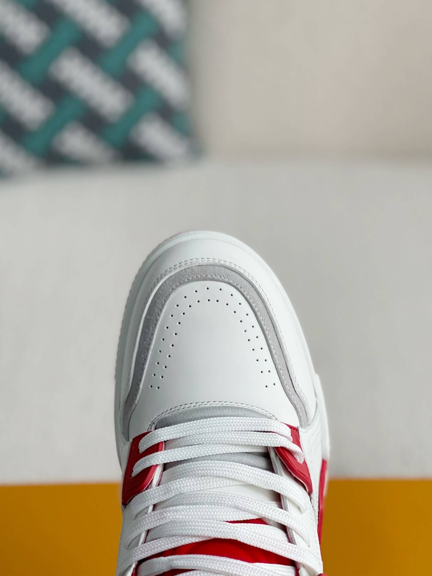 Louis Vuitton LV Trainer #54 Red White Gray Padded Sneaker