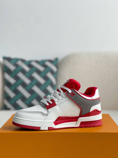 Louis Vuitton LV Trainer #54 Red White Gray Padded Sneaker