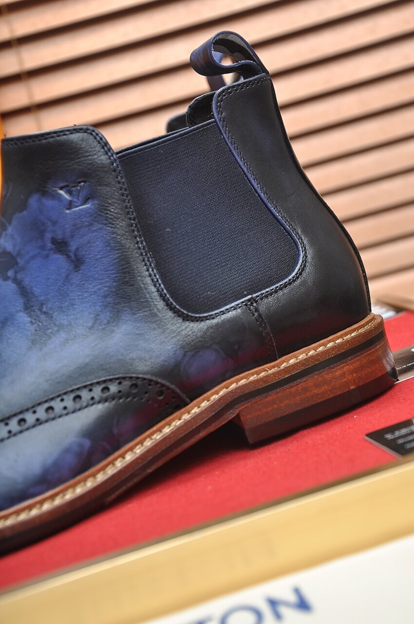 Louis Vuitton LV Venetian Vogue Custom Blue Chelsea Boot