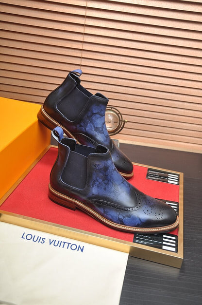 Louis Vuitton LV Venetian Vogue Custom Blue Chelsea Boot