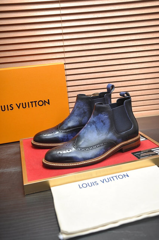 Louis Vuitton LV Venetian Vogue Custom Blue Chelsea Boot