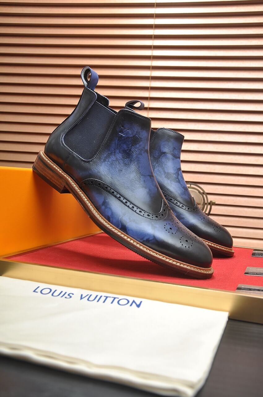 Louis Vuitton LV Venetian Vogue Custom Blue Chelsea Boot