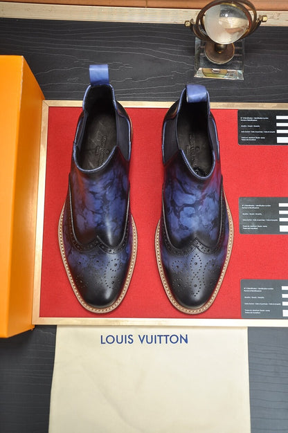 Louis Vuitton LV Venetian Vogue Custom Blue Chelsea Boot