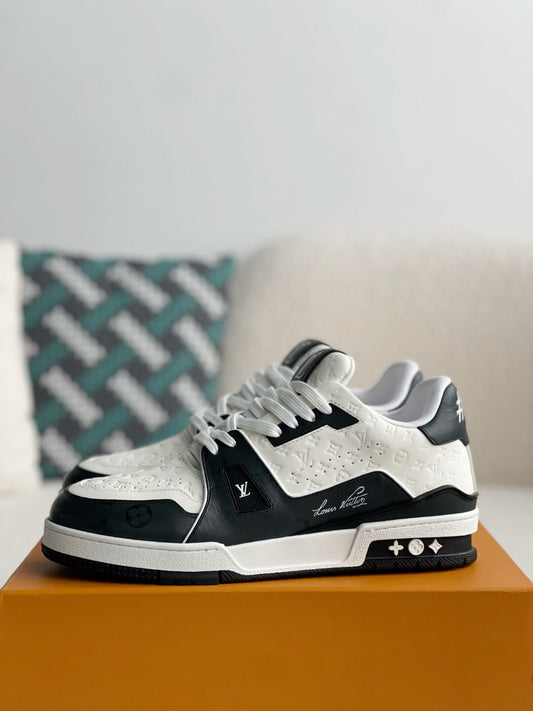 Louis Vuitton LV White Black Trainer Sneaker