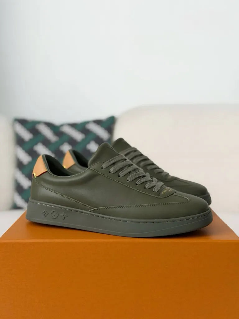 Louis Vuitton Low-Top Sneaker – Khaki Green Calf Leather – Hollo Shoe