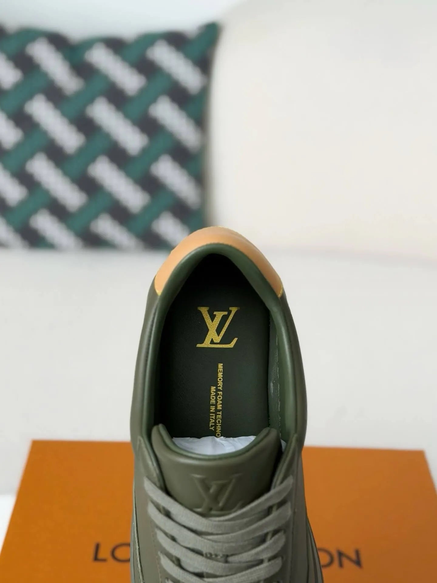 Louis Vuitton Low-Top Sneaker – Khaki Green Calf Leather – Hollo Shoe