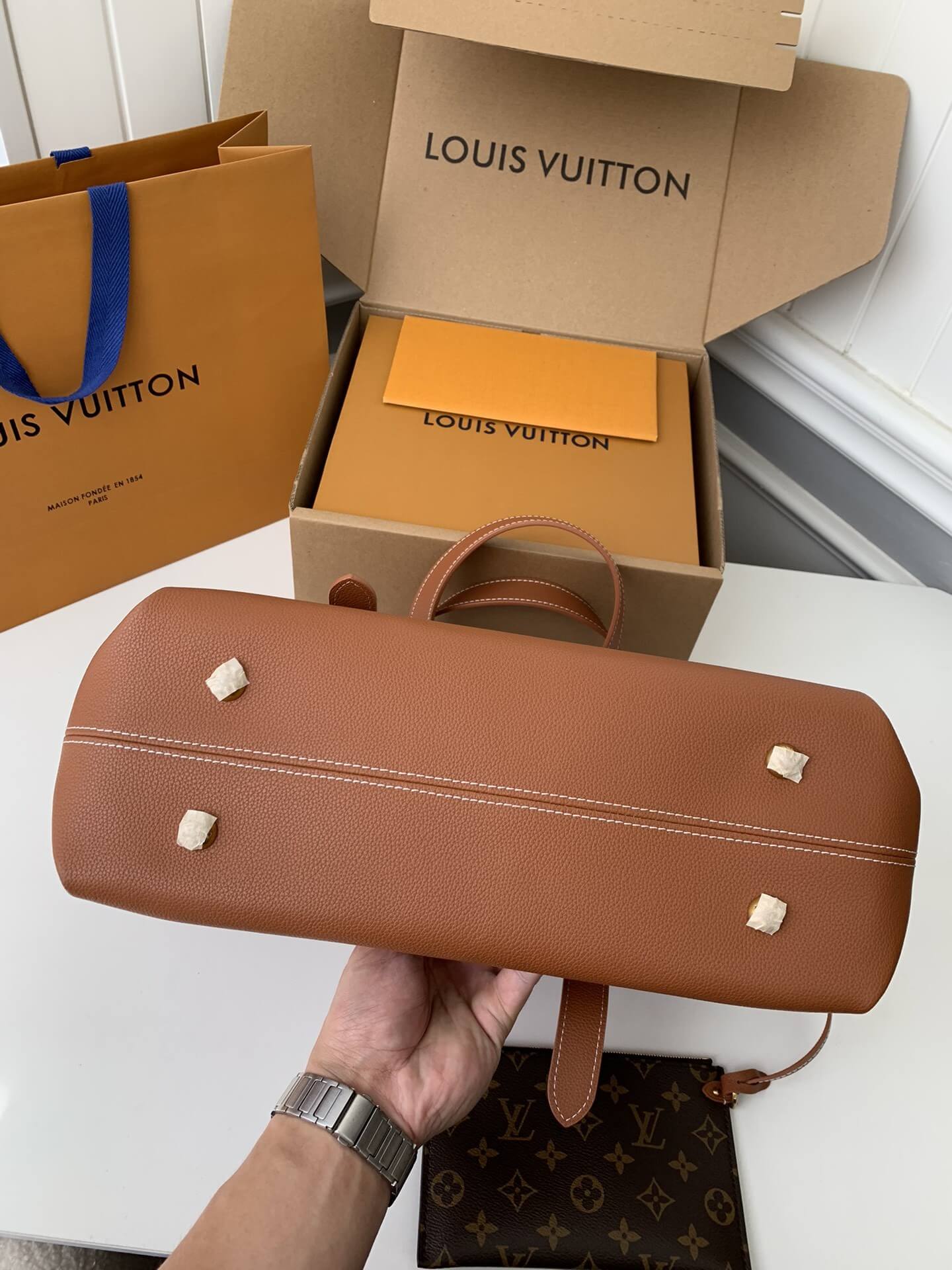 Louis Vuitton Low Key Cabas MM Cognac Women Hangbag