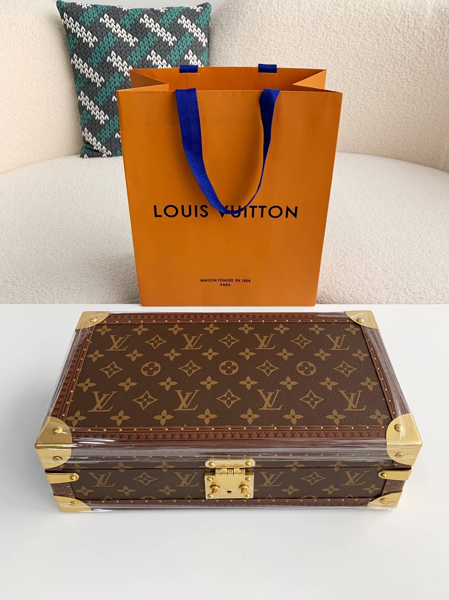 Louis Vuitton Monogram Coffret 8 Montre Watch Case "Brown"