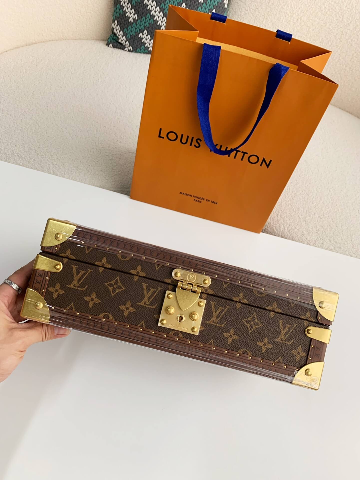 Louis Vuitton Monogram Coffret 8 Montre Watch Case Brown Hollo Shoe