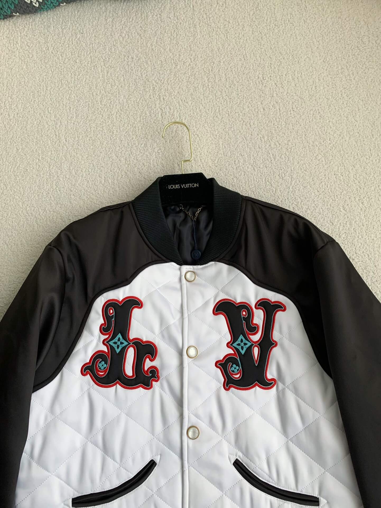 Louis Vuitton Monogram White Varsity Jacket