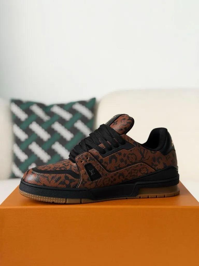 Louis Vuitton Trainer Sneaker – Brown & Black Monogram Leather