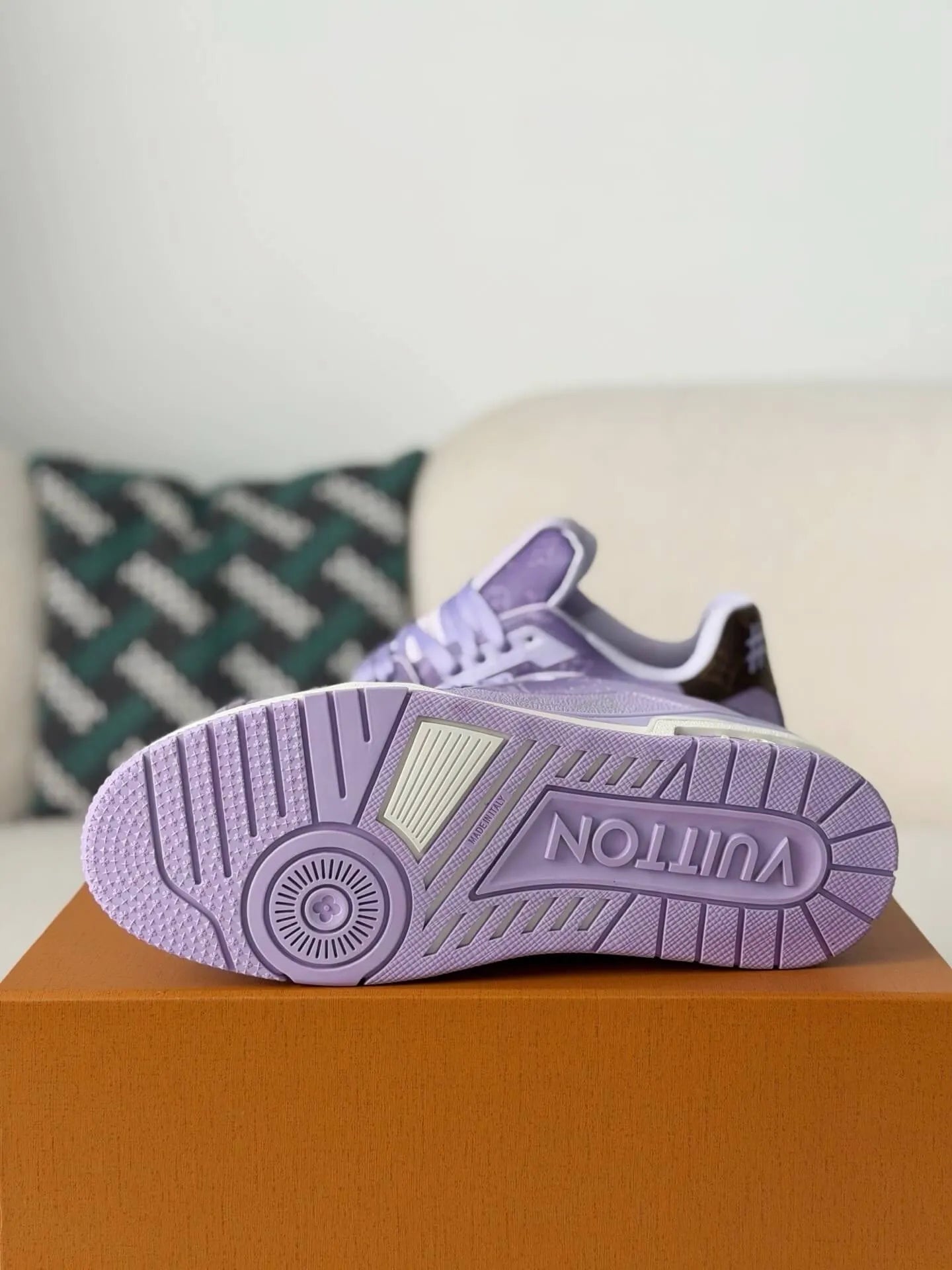 Louis Vuitton Trainer Sneaker – Purple Monogram Embossed Calf Leather