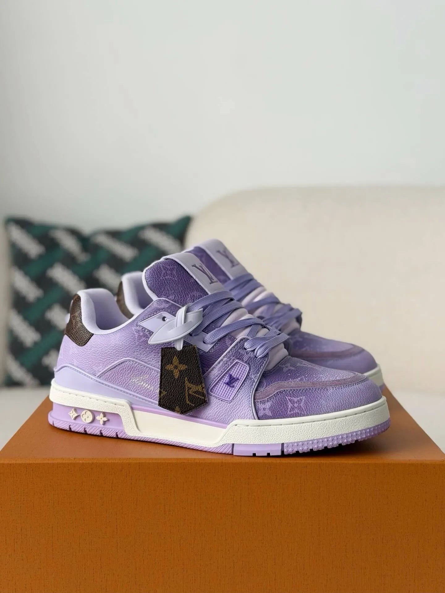 Louis Vuitton Trainer Sneaker – Purple Monogram Embossed Calf Leather