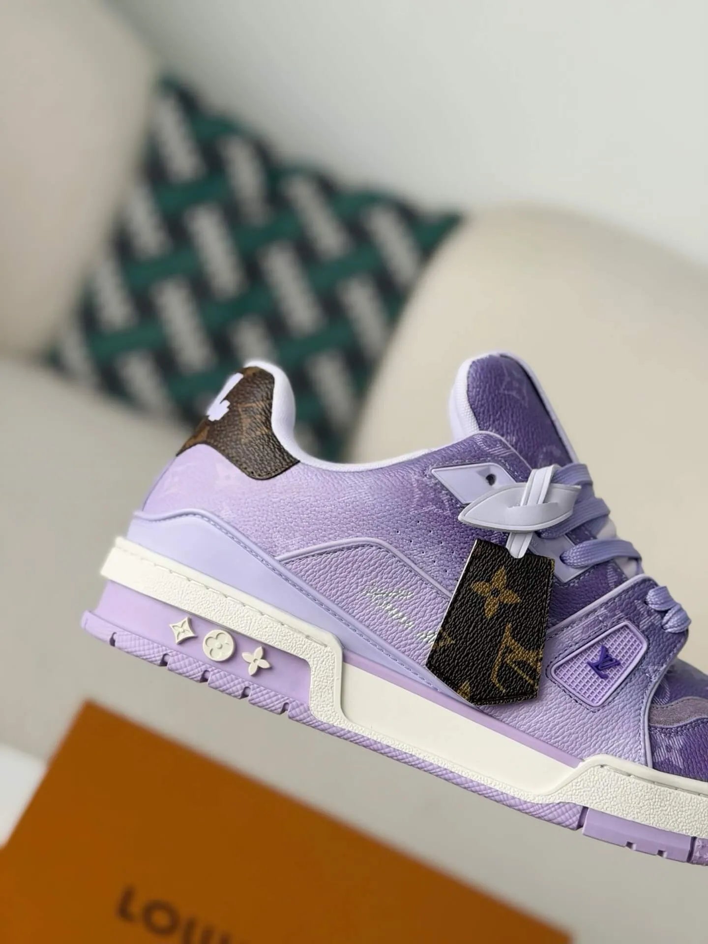 Louis Vuitton Trainer Sneaker – Purple Monogram Embossed Calf Leather