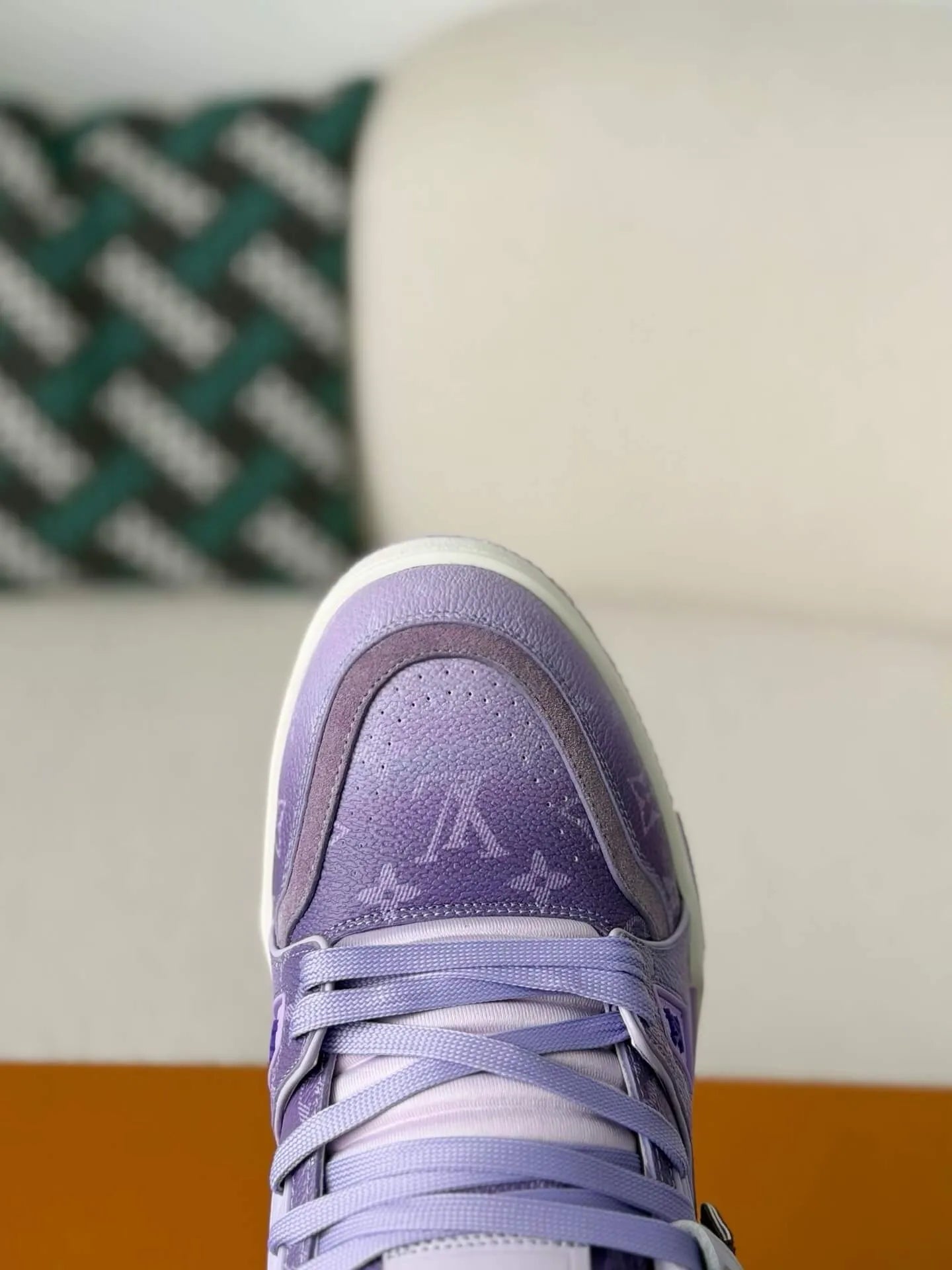 Louis Vuitton Trainer Sneaker – Purple Monogram Embossed Calf Leather