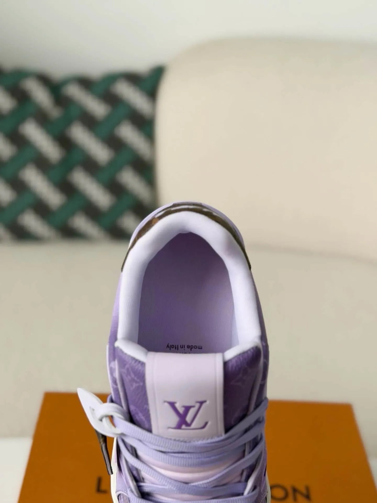 Louis Vuitton Trainer Sneaker – Purple Monogram Embossed Calf Leather