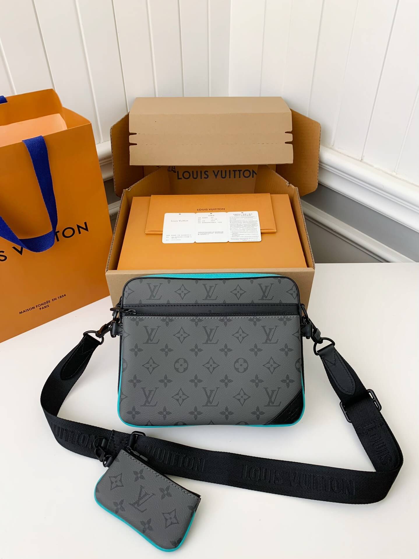 Louis Vuitton LV Trio Messenger "Turquoise Trim"