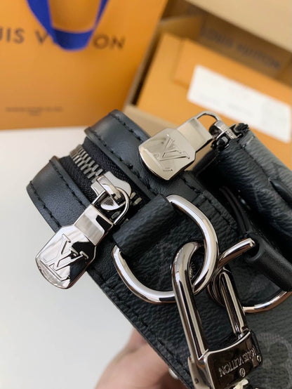 Louis Vuitton Trio Messenger "Black Leather Trim"