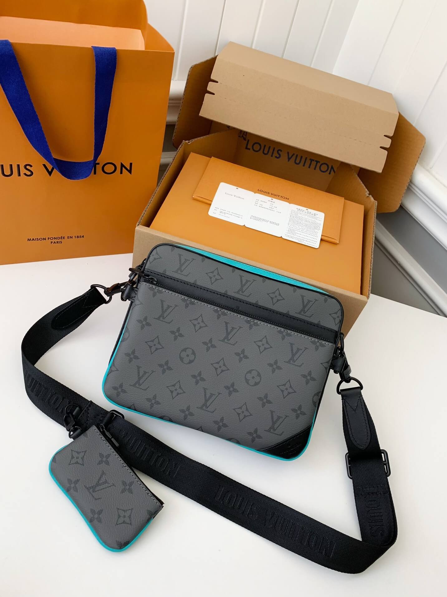 Louis Vuitton LV Trio Messenger "Turquoise Trim"