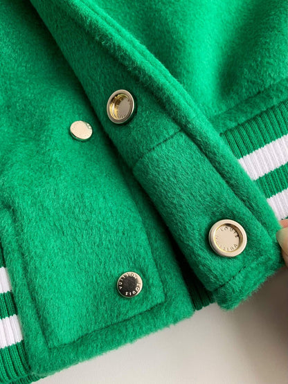 Louis Vuitton LV Leather Green Varsity Jacket