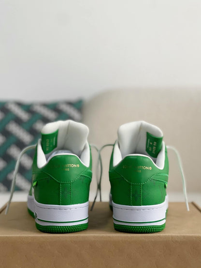 Louis Vuitton X Air Force 1 Low Green White Sneakers