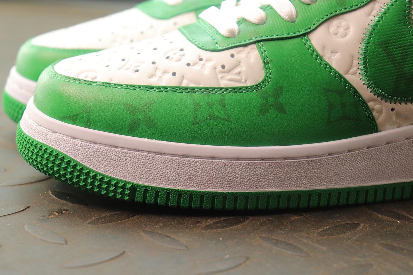 Louis Vuitton X Air Force 1 Low Green White Sneakers